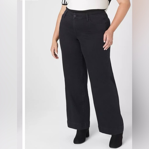 Lane Bryant Denim - Lane Bryant Women's off Black Wide-Leg Jeans size 22/24 plus size